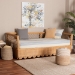 bali & pari Teresa Natural Rattan Daybed - Handwoven Sofa Bed Frame with Scalloped Edge and Open Lattice Back and Side, Coastal Boho Style Lounge Seating, Twin - BSOTeresa-Light Honey Rattan-Daybed