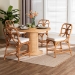 bali & pari Wilmer 5-Piece Rattan Dining Set - Round Wicker Table with Pedestal Base and 4 Side Chairs, Handwoven Boho Coastal Style for Dining, Kitchen or Sun Room, Light Honey - BSOWilmer-Light Honey Rattan-5PC Dining Set