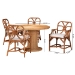 bali & pari Wade 5-Piece Rattan Dining Set - Round Wicker Table with Pedestal Base and 4 Armchairs, Handwoven Boho Coastal Style for Dining, Kitchen or Sun Room, Light Honey - BSOWade-Light Honey Rattan-5PC Dining Set
