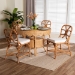 bali & pari Trenton 5-Piece Rattan Dining Set - Round Wicker Table with Scallop Edge and 4 Side Chairs, Handwoven Boho Coastal Style for Dining, Kitchen or Sun Room, Light Honey - BSOTrenton-Light Honey Rattan-5PC Dining Set