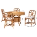 bali & pari Trenton 5-Piece Rattan Dining Set - Round Wicker Table with Scallop Edge and 4 Side Chairs, Handwoven Boho Coastal Style for Dining, Kitchen or Sun Room, Light Honey - BSOTrenton-Light Honey Rattan-5PC Dining Set