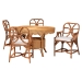 bali & pari Trevor 5-Piece Rattan Dining Set - Round Wicker Table with Scallop Edge and 4 Armchairs, Handwoven Boho Coastal Style for Dining, Kitchen or Sun Room, Light Honey - BSOTrevor-Light Honey Rattan-5PC Dining Set
