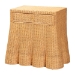 bali & pari Chica Scalloped Natural Rattan Console Table with Drawer - Handwoven Wicker Accent Table with Flared Skirt, Coastal Boho Style for Entryway or Living Room, Rectangle - BSOChica-Light Honey Wicker-End Table