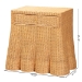 bali & pari Chica Scalloped Natural Rattan Console Table with Drawer - Handwoven Wicker Accent Table with Flared Skirt, Coastal Boho Style for Entryway or Living Room, Rectangle - BSOChica-Light Honey Wicker-End Table
