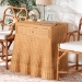 bali & pari Chica Scalloped Natural Rattan Console Table with Drawer - Handwoven Wicker Accent Table with Flared Skirt, Coastal Boho Style for Entryway or Living Room, Rectangle - BSOChica-Light Honey Wicker-End Table