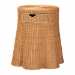 bali & pari Dayo Scalloped Natural Rattan Console Table with Drawer - Handwoven Wicker Accent Table with Flared Skirt, Coastal Boho Style for Entryway or Living Room, Round - BSODayo-Light Honey Wicker-End Table