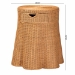 bali & pari Dayo Scalloped Natural Rattan Console Table with Drawer - Handwoven Wicker Accent Table with Flared Skirt, Coastal Boho Style for Entryway or Living Room, Round - BSODayo-Light Honey Wicker-End Table
