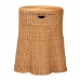 bali & pari Dayo Scalloped Natural Rattan Console Table with Drawer - Handwoven Wicker Accent Table with Flared Skirt, Coastal Boho Style for Entryway or Living Room, Round - BSODayo-Light Honey Wicker-End Table