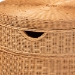 bali & pari Dayo Scalloped Natural Rattan Console Table with Drawer - Handwoven Wicker Accent Table with Flared Skirt, Coastal Boho Style for Entryway or Living Room, Round - BSODayo-Light Honey Wicker-End Table