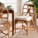 bali & pari Alondra Natural Rattan Dining Chair - Handwoven Wicker Side Chair with Removable Cushion, Coastal Boho Kitchen or Dining Room Seating - BSOAlondra-Light Honey/Rattan-No Arm-Cushion-DC