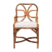 bali & pari Alondra Natural Rattan Dining Chair - Handwoven Wicker Accent Chair with Armrests and Removable Cushion, Coastal Boho Kitchen or Dining Room Seating - BSOAlondra-Light Honey/Rattan-Arm-Cushion-DC