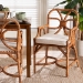bali & pari Alondra Natural Rattan Dining Chair - Handwoven Wicker Accent Chair with Armrests and Removable Cushion, Coastal Boho Kitchen or Dining Room Seating - BSOAlondra-Light Honey/Rattan-Arm-Cushion-DC