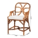 bali & pari Alondra Natural Rattan Dining Chair - Handwoven Wicker Accent Chair with Armrests and Removable Cushion, Coastal Boho Kitchen or Dining Room Seating - BSOAlondra-Light Honey/Rattan-Arm-Cushion-DC