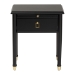 Baxton Studio Tamra Black Wood Nightstand with Pullout Shelf - Modern Transitional Bedside Table with Metallic Accents - BSOSW8000-90NS-Black-Nightstand