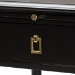 Baxton Studio Tamra Black Wood Nightstand with Pullout Shelf - Modern Transitional Bedside Table with Metallic Accents - BSOSW8000-90NS-Black-Nightstand