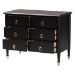 Baxton Studio Tamra Black Wood Chest with Drawers - Bedroom Storage Unit with Metallic Accents, 6-Drawer Modern Transitional Bedroom Storage Solution - BSOSW8000-90CH6D-Black-Chest
