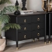 Baxton Studio Tamra Black Wood Chest with Drawers - Bedroom Storage Unit with Metallic Accents, 6-Drawer Modern Transitional Bedroom Storage Solution - BSOSW8000-90CH6D-Black-Chest