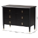 Baxton Studio Tamra Black Wood Chest with Drawers - Bedroom Storage Unit with Metallic Accents, 6-Drawer Modern Transitional Bedroom Storage Solution - BSOSW8000-90CH6D-Black-Chest