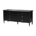 Baxton Studio Tamra Black Wood Dresser with Drawers - Bedroom Storage Unit with Metallic Accents, 6-Drawer Modern Transitional Bedroom Storage Solution - BSOSW8000-90D6D-Black-Dresser
