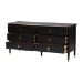 Baxton Studio Tamra Black Wood Dresser with Drawers - Bedroom Storage Unit with Metallic Accents, 6-Drawer Modern Transitional Bedroom Storage Solution - BSOSW8000-90D6D-Black-Dresser