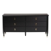 Baxton Studio Tamra Black Wood Dresser with Drawers - Bedroom Storage Unit with Metallic Accents, 6-Drawer Modern Transitional Bedroom Storage Solution - BSOSW8000-90D6D-Black-Dresser