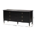 Baxton Studio Tamra Black Wood Dresser with Drawers - Bedroom Storage Unit with Metallic Accents, 6-Drawer Modern Transitional Bedroom Storage Solution - BSOSW8000-90D6D-Black-Dresser