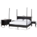 Baxton Studio Tamra Four-Poster Platform Bedroom Set - Black Wood Bed Frame with Matching Dresser and Two Nightstands, Modern Transitional Bedroom Furniture, King - BSOTamra-Black-4PC King Poster Bedroom Set