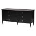Baxton Studio Tamra Four-Poster Platform Bedroom Set - Black Wood Bed Frame with Matching Dresser and Two Nightstands, Modern Transitional Bedroom Furniture, King - BSOTamra-Black-4PC King Poster Bedroom Set
