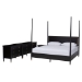 Baxton Studio Tamra Four-Poster Platform Bedroom Set - Black Wood Bed Frame with Matching Dresser, Chest and Nightstand, Modern Transitional Bedroom Furniture, King - BSOSW8650-Black-4PC King Poster Bedroom Set