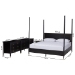 Baxton Studio Tamra Four-Poster Platform Bedroom Set - Black Wood Bed Frame with Matching Dresser, Chest and Nightstand, Modern Transitional Bedroom Furniture, King - BSOSW8650-Black-4PC King Poster Bedroom Set