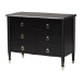 Baxton Studio Tamra Four-Poster Platform Bedroom Set - Black Wood Bed Frame with Matching Dresser, Chest and Nightstand, Modern Transitional Bedroom Furniture, King - BSOSW8650-Black-4PC King Poster Bedroom Set