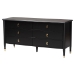 Baxton Studio Tamra Four-Poster Platform Bedroom Set - Black Wood Bed Frame with Matching Dresser, Chest and Nightstand, Modern Transitional Bedroom Furniture, King - BSOSW8650-Black-4PC King Poster Bedroom Set
