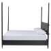 Baxton Studio Tamra Four-Poster Platform Bed - Black Wood Bed Frame with Metallic Trim and Capped Legs, Modern Transitional Bedroom Furniture, King - BSOSW8650-Black-King Poster Bed