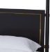 Baxton Studio Tamra Four-Poster Platform Bed - Black Wood Bed Frame with Metallic Trim and Capped Legs, Modern Transitional Bedroom Furniture, King - BSOSW8650-Black-King Poster Bed