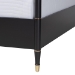 Baxton Studio Tamra Four-Poster Platform Bed - Black Wood Bed Frame with Metallic Trim and Capped Legs, Modern Transitional Bedroom Furniture, King - BSOSW8650-Black-King Poster Bed
