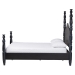 Baxton Studio Martino Four-Poster Platform Bed - Sculpted Post Bed Frame with Panel Headboard, Vintage Spindle Bed, Black, King - BSOSW8636-Black-King Poster Bed