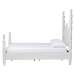 Baxton Studio Martino Four-Poster Platform Bed - Sculpted Post Bed Frame with Panel Headboard, Vintage Spindle Bed, White, Queen - BSOSW8636-White-Queen Poster Bed