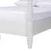 Baxton Studio Martino Four-Poster Platform Bed - Sculpted Post Bed Frame with Panel Headboard, Vintage Spindle Bed, White, Queen - BSOSW8636-White-Queen Poster Bed