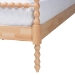 Baxton Studio Caliana Bobbin Four-Poster Platform Bed - Wooden Bed Frame with Turned Spindle Posts and Panel Headboard, Vintage-Inspired Bedroom Furniture, Natural Brown, Queen - BSOSW8638-Natural-Queen Poster Bed