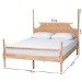 Baxton Studio Caliana Bobbin Four-Poster Platform Bed - Wooden Bed Frame with Turned Spindle Posts and Panel Headboard, Vintage-Inspired Bedroom Furniture, Natural Brown, Queen - BSOSW8638-Natural-Queen Poster Bed