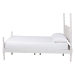 Baxton Studio Caliana Bobbin Four-Poster Platform Bed - Wooden Bed Frame with Turned Spindle Posts and Panel Headboard, Vintage-Inspired Bedroom Furniture, White, Queen - BSOSW8638-White-Queen Poster Bed