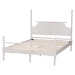 Baxton Studio Caliana Bobbin Four-Poster Platform Bed - Wooden Bed Frame with Turned Spindle Posts and Panel Headboard, Vintage-Inspired Bedroom Furniture, White, Queen - BSOSW8638-White-Queen Poster Bed
