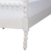 Baxton Studio Caliana Bobbin Four-Poster Platform Bed - Wooden Bed Frame with Turned Spindle Posts and Panel Headboard, Vintage-Inspired Bedroom Furniture, White, Queen - BSOSW8638-White-Queen Poster Bed