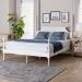 Baxton Studio Caliana Bobbin Four-Poster Platform Bed - Wooden Bed Frame with Turned Spindle Posts and Panel Headboard, Vintage-Inspired Bedroom Furniture, White, Queen - BSOSW8638-White-Queen Poster Bed