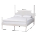 Baxton Studio Caliana Bobbin Four-Poster Platform Bed - Wooden Bed Frame with Turned Spindle Posts and Panel Headboard, Vintage-Inspired Bedroom Furniture, White, Queen - BSOSW8638-White-Queen Poster Bed