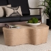 bali & pari Edna Natural Jute Coffee Table - Textured Handwoven Irregular Shape Cocktail Table for Living Room or Lounge - BSOF2410-FT4-Jute-CT