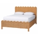 bali & pari Maritza Scalloped Natural Rattan Bed Frame - Handwoven Wicker Headboard and Footboard with Decorative Edge Detail, Boho Coastal Style for Bedroom, Queen - BSOMaritza-Wood/Light Honey-Queen