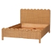 bali & pari Maritza Scalloped Natural Rattan Bed Frame - Handwoven Wicker Headboard and Footboard with Decorative Edge Detail, Boho Coastal Style for Bedroom, Queen - BSOMaritza-Wood/Light Honey-Queen