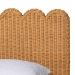 bali & pari Maritza Scalloped Natural Rattan Bed Frame - Handwoven Wicker Headboard and Footboard with Decorative Edge Detail, Boho Coastal Style for Bedroom, Queen - BSOMaritza-Wood/Light Honey-Queen