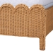 bali & pari Maritza Scalloped Natural Rattan Bed Frame - Handwoven Wicker Headboard and Footboard with Decorative Edge Detail, Boho Coastal Style for Bedroom, Queen - BSOMaritza-Wood/Light Honey-Queen